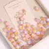 Rosa Atardecer 10mm Ojo de Gato Sintético Resina Redondas Perlas Sueltas Rosa Marrón Degradado Perlas Soñadoras Accesorios para Joyería DIY