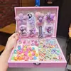 Set de Caja de Regalo de Accesorios para el Cabello de Niña Bandas Elásticas Pequeñas Pasadores de Corona Cuerda para el Cabello de Pequeña Princesa Caja de Almacenamiento Niña Pequeña Princesa