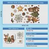 Decoração de Atmosfera Natalina Adesivos Eletrostáticos para Portas e Janelas de Vidro Rena Esquilo Urso Polar Boneco de Neve Guirlanda Lareira