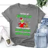 Camiseta de manga curta de Natal com desejo, estilo europeu e americano, geek de Natal, pelo verde estranho, estampa do Grinch, manga curta