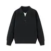 Suéter de Punto Falso de Dos Piezas para Hombre Otoño/Invierno 2026, Suéter Cálido de Manga Larga con Cuello de Camisa para Hombre Otoño/Invierno