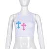 Amazon Ropa Transfronteriza Europea y Americana al por Mayor 2025 Primavera Nuevo Sexy Hottie Sin Cintura Flor Punto de Cruz Chaleco