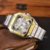 Nuevo Llegada Cardia Reloj de Pulsera Mecánico Totalmente Automático para Hombre Reloj Santos Serie Romana Reloj para Hombre Diseño Esqueleto