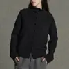 Cárdigan de punto de lana pura de estilo europeo francés con cuello alto para mujer, elegante suéter grueso de punto suelto para otoño e invierno, prenda interior, prenda exterior