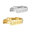 Anillo Cuadrado Simple Versátil Anillo tipo Silla Anillo Ajustable para Hombres y Mujeres DIY Accesorio de Montura para Anillo Chapado en Oro de 18K
