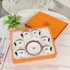 Taza de Café de Porcelana Ouge Estilo Europeo Taza Pequeña para Espresso con Platillo Taza y Platillo Aijiaamatu Taza para el Hogar Taza de Cerámica