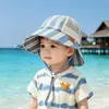 Chapéu de bebê ins poá verão malha fina aba larga chapéu de pescador para meninos e meninas proteção solar infantil chapéu bucket com sombreamento