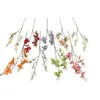 Orquídea de 2 hastes, pequena flor artificial floral para decoração de sala de estar e mesa de jantar, ornamento floral, adereço de foto, decoração de mesa