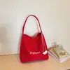 Shuai Mijia 2026 Nova Bolsa Feminina Estilosa Bolsa de Ombro Tendência Estilo Ins Bolsa Tote de Lona Grande Capacidade Casual