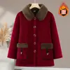 Nuevo Abrigo de Algodón Grueso de Invierno para Mamá, Chaqueta de Algodón Retro de Moda para Mujeres de Mediana Edad y Mayores, Ropa de Algodón Cálida