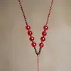 Corda para Pingente de Ágata Vermelha, Corda para Pendurar Pingente de Jade, Cordão de Colar com Pingente de Joia de Jade Fino Tecido à Mão para Homens e Mulheres