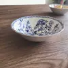 Plato Británico Original de Cerámica Azul y Blanca para Comercio Exterior, Plato para Filete, Plato de Cena, Bol para Postre de Color Bajo Esmalte Chino y Occidental para Uso Doméstico