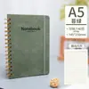 Cuaderno con espiral, Cubierta de cuero texturizado vintage, Cierre con correa, Cuaderno portátil para reuniones de oficina