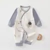 Enterizo para Bebé Estilo Primavera y Otoño Clase A Algodón Puro Recién Nacido Bebé Sin Costuras Manga Larga Mariposa Enterizo