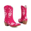 Tallas 34-46 Aliexpress Botas de Cuero para Mujer con Tacón Cuadrado sin Cordones Otoño e Invierno Botas de Media Caña con Punta para Mujer Zapatos para Mujer de Talla Grande Transfronterizos
