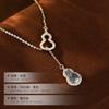 Collar de Calabaza de Plata de Ley 925 para Mujer Cadena de Clavícula Elegante de Lujo Ligero de Gama Alta con Colgante de Diamante Estilo de Moda Nacional Cadena para el Cuello