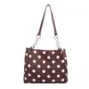Bolsa tote feminina fresca e doce no atacado, nova bolsa de ombro color blocking de bolinhas para o outono de 2026, bolsa versátil de ombro