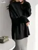 Suéter de cuello alto medio liso estilo europeo y americano para mujer, otoño/invierno 2026, ajuste holgado, prenda exterior versátil, capa base, suéter de punto pullover para mujer