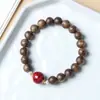 Pulsera de Cuentas de Madera de Nan Sinan para Ajedrez Natural Original Estilo Mori Cinabrio Pulsera DIY Estilo Étnico Boutique para Hombres y Mujeres