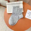Meias de Bolinha Boca de Bolha Meia-Panturrilha para Mulheres, Verão Fino com Acabamento de Renda, Meias Largas de Algodão, Estilo Japonês Versátil Estilo College