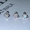 Diamante estrela de seis pontas orelha osso unha 925 prata agulha flash zircão parafuso orelha unha mini orelha acessórios atacado