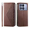 Funda abatible con relieve en forma de diamante adecuada para Redmi K80 Xiaomi 17Ultra Ranura para múltiples tarjetas Soporte Funda protectora anticaída para teléfono