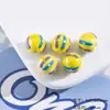 Cuentas de cerámica, cuentas pintadas a mano, cuentas redondas de rayas coloridas, collar DIY hecho a mano, cuentas para pulsera, cuentas sueltas, materiales para accesorios de joyería