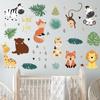 Pegatinas de pared con diseño de león, cebra y mono, para habitación infantil, KL-B03