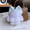 Lindo Nudo de Orejas de Conejo Rex Real Colgante Llavero de Conejo para Coche Muñeco de Felpa Ins Decoración de Mochila