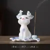 Porta incienso de cerámica de ciervo lindo, mascota de té creativa, decoración de escritorio, quemador de incienso para el hogar, soporte para varillas de incienso, adorno