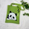 Bolsa de Tricô Ins Desenho Panda Feminina Moda para Carregar na Mão Grande Capacidade Bolsa de Ombro Bolsa Transversal Bolsa