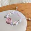 Relógio Pulseira de Contas Estilo Ins Nicho Luxo Acessível para Meninas com Alto Visual, Relógio de Quartzo de Vidro Simples e Versátil para Festa de Estudante