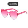Nova Moda Transfronteiriça Óculos de Amor Sem Aro Personalizados Mudança Gradual Coração de Pêssego Óculos de Sol Celebridade da Internet Street Style Óculos de Bolas Engraçados