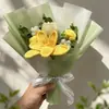 Niña de Cumpleaños Comercio Exterior Transfronterizo Ramo Tejido a Mano Terminado Flor de Lana Girasol Flor Artificial Falsa para Examen de Admisión Universitaria