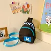 Riñonera para niños 2023 nueva color de contraste letras estampadas bolsa cruzada pequeña para niños ligera al hombro moda al por mayor