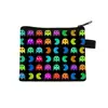 Cartera de monedas de dibujos animados de Pac-Man, monedero con cremallera, tarjetero con temática de videojuegos y bolsa para guardar auriculares - al por mayor