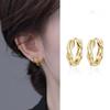 Pendientes Mobius de Doble Capa Personalidad de Moda Moda Simple Ins Accesorios Pequeños Brazaletes de Oreja de Ola de Doble Capa
