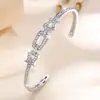 Pulsera Abierta para Mujer de Estilo Ins Nuevo de Moda de Venta Caliente Transfronteriza Exquisita Irregular Micro-Incustrada con Circonita Directo del Fabricante