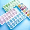 Molde para Cubitos de Hielo de Frutas Bandeja de Hielo de Silicona Paleta Congelada Molde de Hielo de 14 Rejillas Cubito de Hielo Caja de Hielo Molde para Cubitos de Hielo Casero