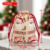Nueva Bolsa de Regalo de Navidad Transfronteriza Fiesta Día de San Valentín Bolsa de Embalaje de Regalo Navidad Lino Solapa Bolsillo Pantalones Personalización