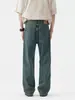 Roupas Masculinas Fengshe / Lançamento Primavera e Outono 2026 Jeans Simples Resistente Lavado com Enzimas Desgastado Estilo Americano High Street Modelagem Solta