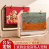 Calendário de Mesa do Ano do Carneiro Estilo Chinês Calendário de Mesa Flip-page com Argola de Metal Calendário de Lembrança para Reunião Anual de Negócios