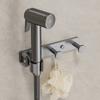Banheiro Hole-free Hand Shower Bracket Banheiro Multifuncional Espaço Alumínio Pendurado Na Parede Gancho Gancho Bico Base
