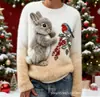 Nueva sudadera de franela para mujer con estampado digital 3D navideño, sitio web independiente transfronterizo Amazon, otoño/invierno 2026