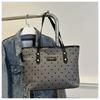 Bolsa Tote de Grande Capacidade Feminina 2024 Nova Bolsa Casual Elegante e Moderna Bolsa de Ombro Simples para Deslocamento Diário Bolsa de Ombro de Bolinhas