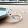 Pulsera Apilada de Aguamarina de Cristal Blanco de Zhao Rusi de Alto Valor para Fiesta Estudiantil Ins Primavera y Verano