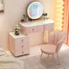 Tocador de Madera Maciza Dormitorio Moderno Simple Tocador de Pizarra Gabinete de Almacenamiento Espejo de Maquillaje Integrado Belleza y Elegante