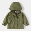 Ropa infantil para niños 2025 primavera y otoño nuevo abrigo infantil para niños grandes chaqueta con letras de color sólido para bebés niños