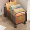 Prateleira de Armazenamento para Mochilas Estudante Dormitório Móvel Estante de Armazenamento de Livros Carrinho Pequeno com Rodas para Carregar Livros Sob a Mesa Cesta para Bolsas
