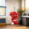 2026 Vendido Quente Cachorrinho Vermelho Chaveiro Acrílico Pingente Desenho Animado Mochila de Estudante Decoração Divertida Fábrica Atacado